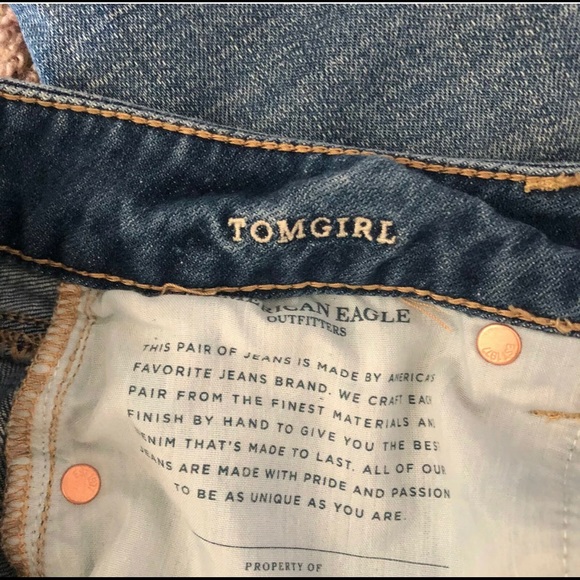 American Eagle Distressed Button Fly Tom girl Jeans L8 - Picture 8 of 8